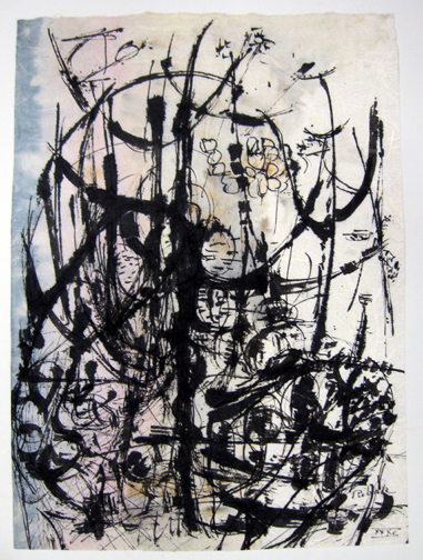 Untitled Signed Ink Sketch LR-DR16-09 - 18.75 x 3.5 x 0