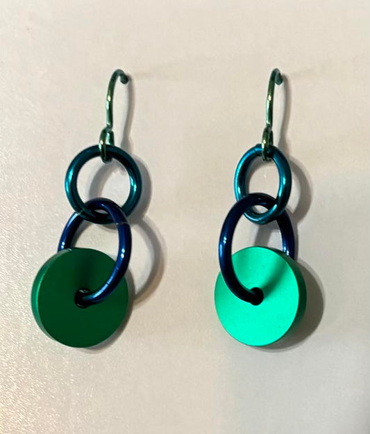 Green Disc Earrings 147