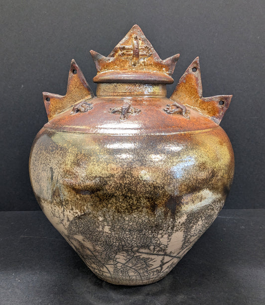 Raku Cathedral Pot 319