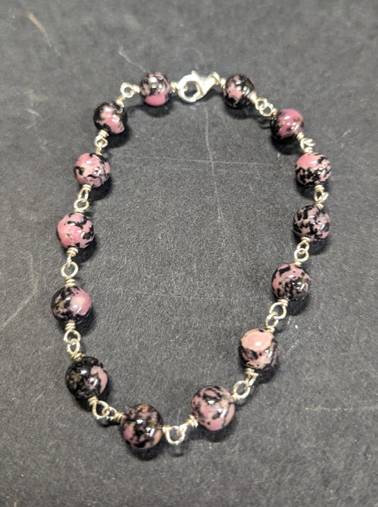 Rhodocrosite Wire Bracelet 448