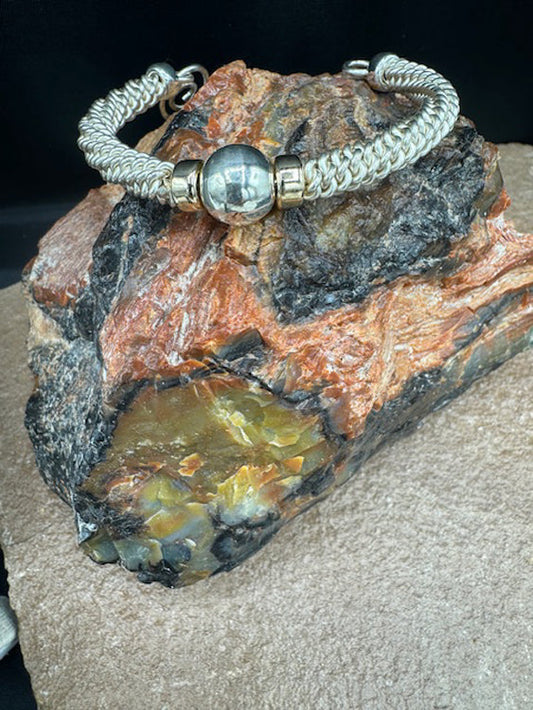 Heavy SS Woven Bracelet
