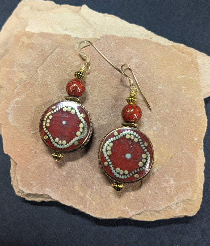 Tibet red coral Earrings 11068 - 0 x 0 x 0