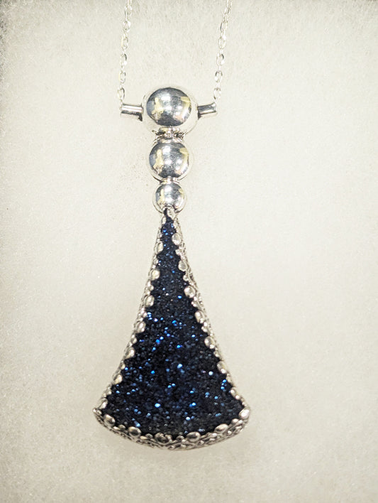 Blue Drusy Pendant 697