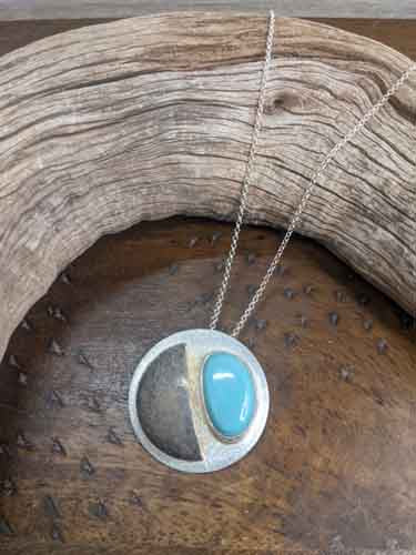 SS Rd lunar turquoise pendant 145 - 0 x 0 x 0