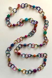Anodized Aluminum Long Necklace by Carolyn Henderson