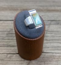 Mens sz 8.5 sterling silver ring Treasure Mtn turquoise 8x13mm by Cliff Sprague