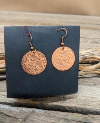 Round Hammered Copper Earrings by Esta Kirschner