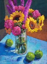 Sunflowers and Apples Shadows by Sarah Blumenschein