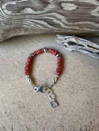 Red Coral Bracelet by Myra Gadson