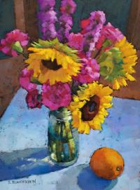 Sunflower Carnations and Orange by Sarah Blumenschein