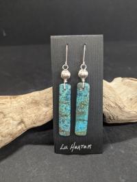 Green Turquoise Earrings by Lu Heater