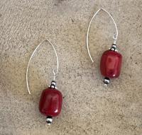Red Branch Coral Earrings by Myra Gadson