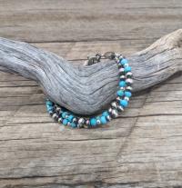 Bracelet: double strand Navajo pearl by Myra Gadson
