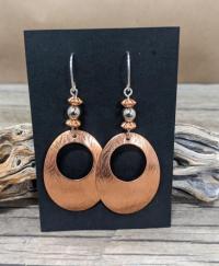 Copper Oval Earrings by Lu Heater