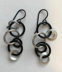 Earrings Black/silver by Carolyn Henderson