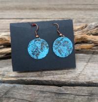 Round Copper Earrings w/patina by Esta Kirschner