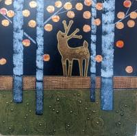Aspens & Autumn Deer by Christine Garner