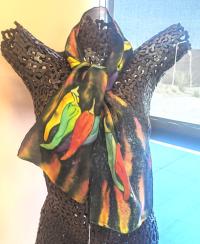 Chilies on Fire Scarf by Claudia Fluegge