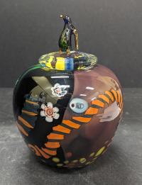 Lidded Pot with Penguin by Jon Oakes