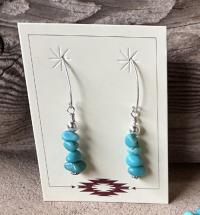 Turquoise Nugget Earrings by Myra Gadson
