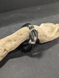 Black Leather Bracelet by Lu Heater