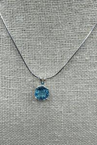 Swiss Blue Topaz Pendant by Suzanne Woodworth