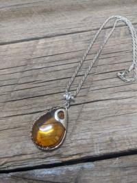 Amber Pendant with Ant by Mel Koven