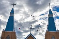 Balloons over Nativity of the Blessed Virgin Mary by Janet Haist