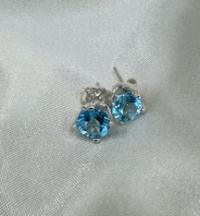 Swiss Blue Topaz Earrings by Suzanne Woodworth