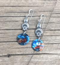 Blue Abstract Earrings by Rose Moore