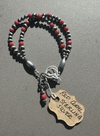 Dbl Strand Navajo Pearl & Red Coral Bracelet by Myra Gadson