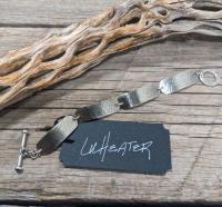 Link Bracelet/Garnet Clasp by Lu Heater
