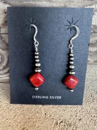 Red Coral Earrings by Myra Gadson