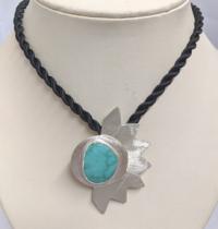 Sterling Silver  Turquoise Sun Pandant by Navada Swan
