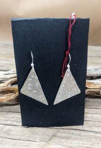 Triangle hammered earrings by Esta Kirschner