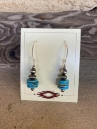 Earrings Turquoise Coin by Myra Gadson