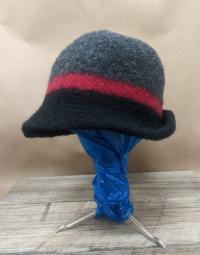 Black/red/charcoal Cloche Hat by Tess McGuire