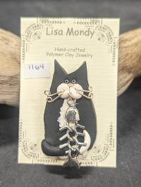 Black Fat cat w fish bones Pin by Lisa Mondy