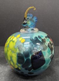 Lidded Pot with Fish by Jon Oakes