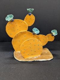 Orange Ceramic Cactus by Marsha McNutt