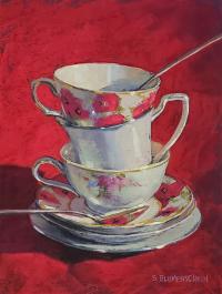 Three Teacups, Stacked by Sarah Blumenschein