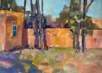 Adobe Wall at Acequia Madre St by Donna Barnhill