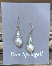Pearl Snowdrops Earrings by Pam Springall