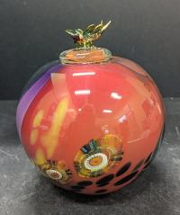 Lidded Pot with Dragonfly by Jon Oakes