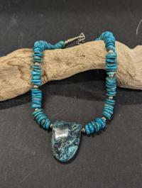 Blue Turquoise Necklace by Lu Heater