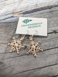 Gold Snowflake Earrings by Judy Jaeger