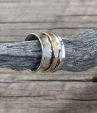 Silver & Gold Spinner Ring by Doreen Garten