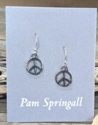 Small Peace Sign Earrings by Pam Springall