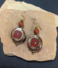 Tibet red coral Earrings by Judy Jaeger