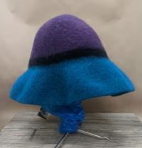 Teal/black/purple Striped Hat by Tess McGuire
